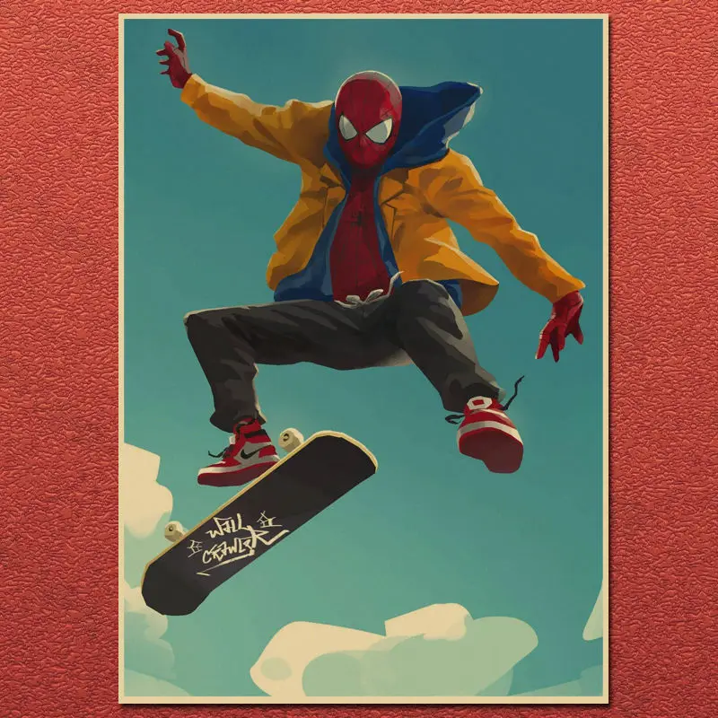 Trend Skateboard ing Kraft papier Poster Schlafsaal Schlafzimmer Café dekorative Malerei Foto rahmen Wanda uf kleber