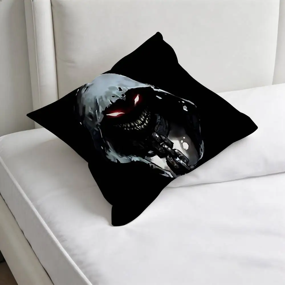 D-Disturbed Band Cool Square Pillow Case Soft Decorative Throw Pillow Cover for Home Sofa Bed