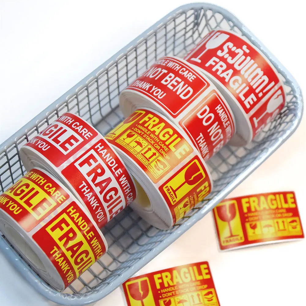 250Pcs/Roll Fragile Warning Stickers Handle With Care/Do Not Bend Labels For Shipping Packaging