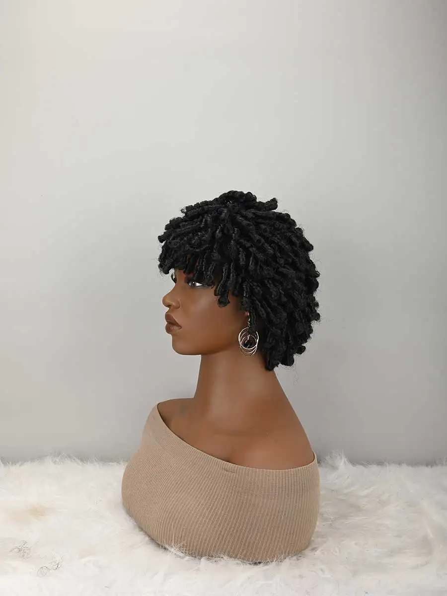 Dreadlock Wig For And Men Afro Faux Locs Dreads Wig Heat Resistant Short Braided Synthetic Wigs For Women