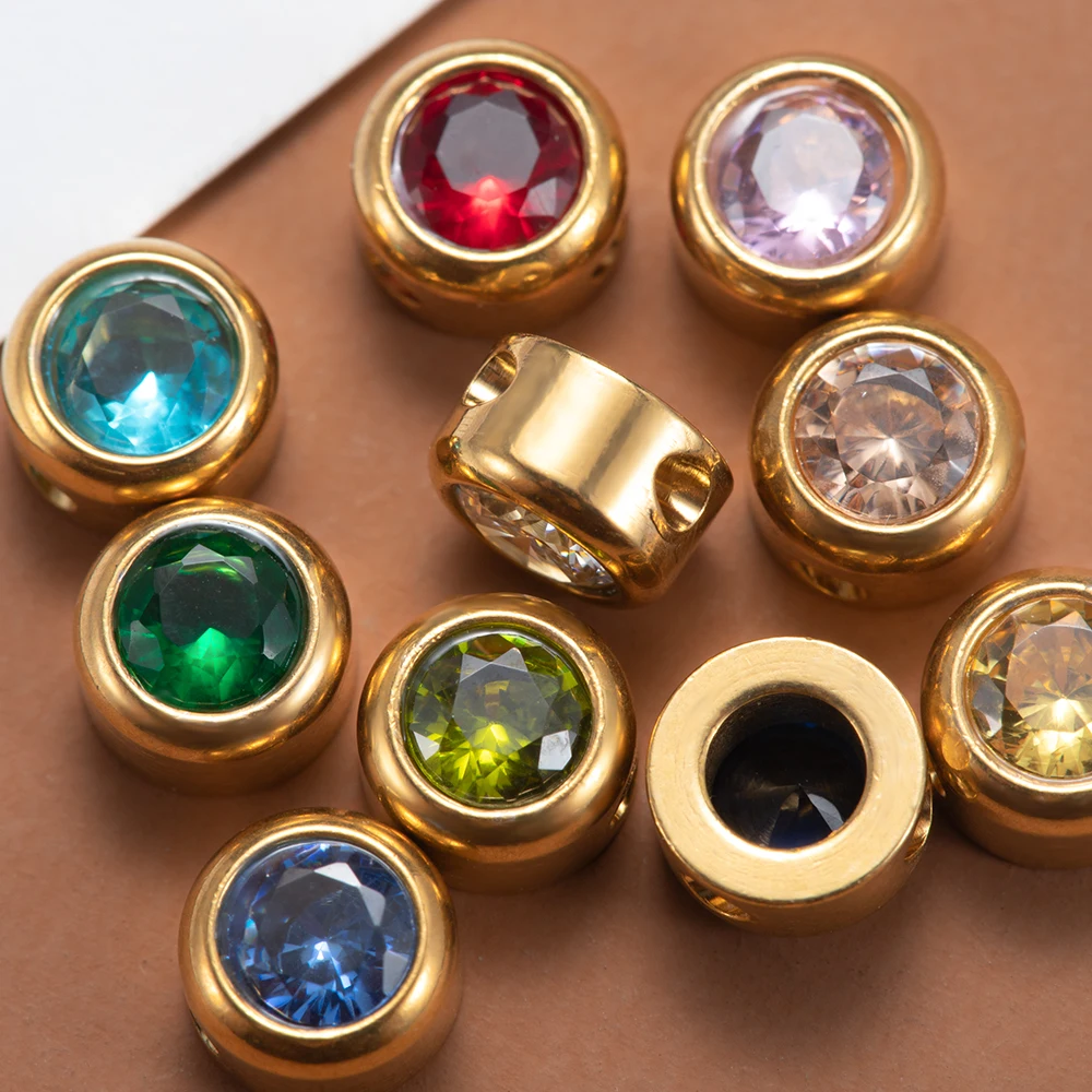 

10pcs 6mm Glass Zircon Beads with Hole Colorful Pendants for Necklace Bracelet Earrings Accessories DIY Jewelry Making Wholesale