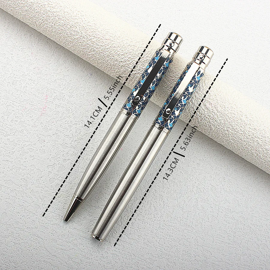 1 PCS 3010 Blue Fancy Smooth Writing Metal Twist Business Ball Pen(blue Ink )