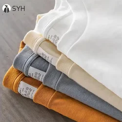 12 Color Oversized Heavyweight T Shirt for Men Summer Short Sleeve Tee 100% Cotton Plain Top Casual Men's Clothing