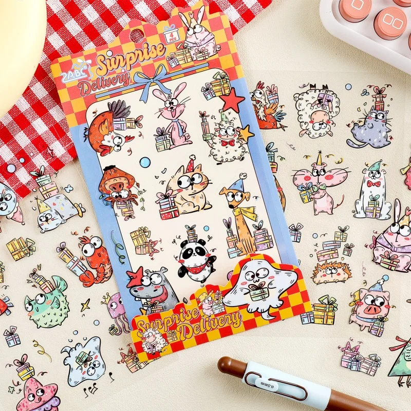 24pack/lot Kawaii Dog Elephant Animal Stickers Cute Scrapbooking DIY Diary Decorative Stationery Sticker Album Stick Label