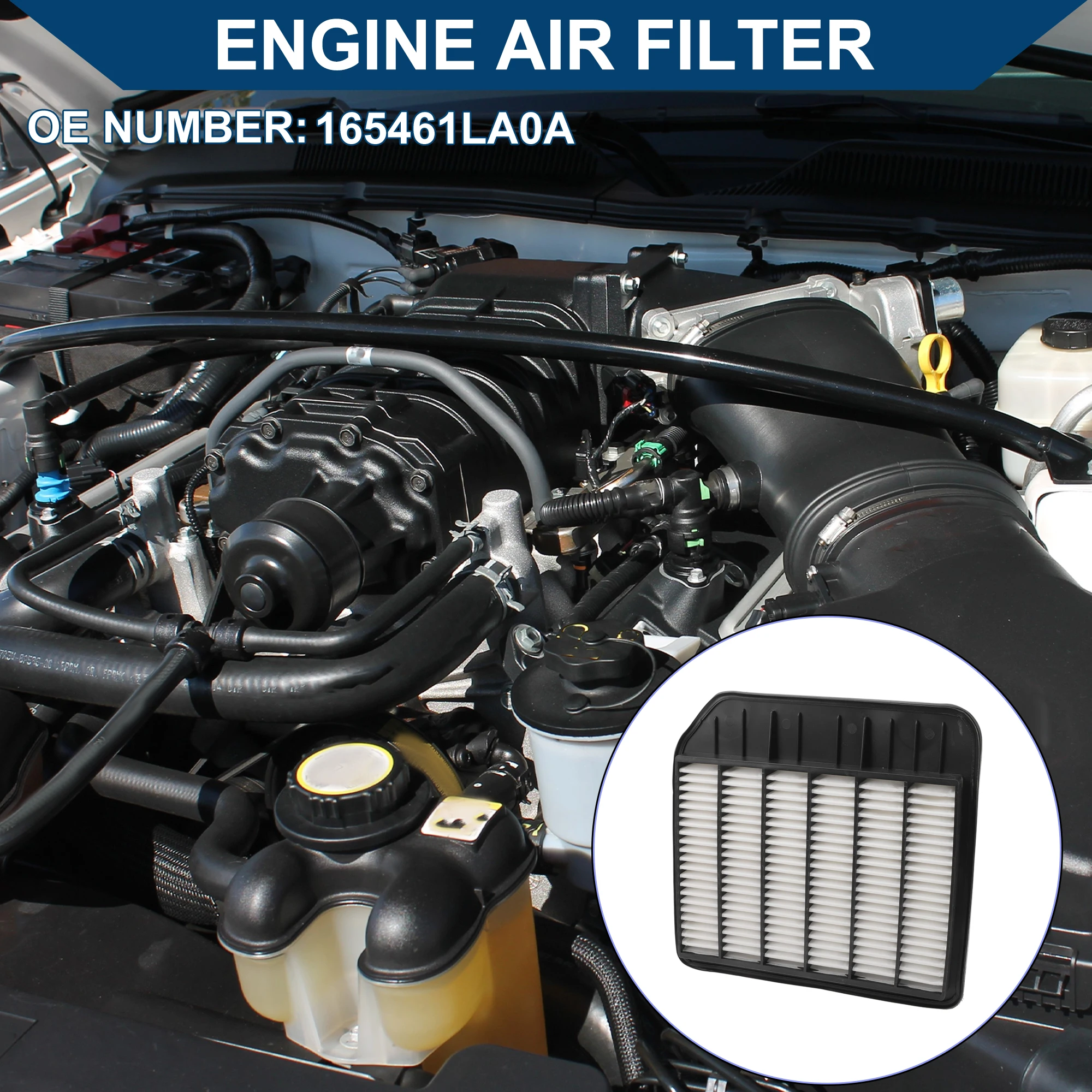 X Autohaux Car Engine Air Filter No.165461LA0A for Infiniti QX80 5.6L 2016-2020 Long Life Filter Element Air Cleaner 1 Pc