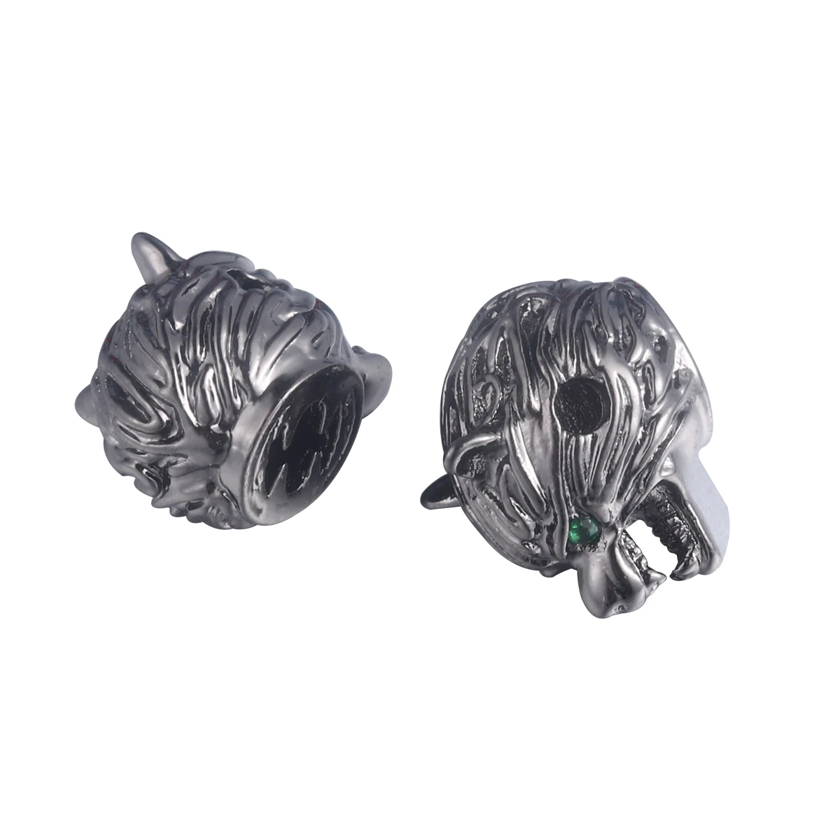 

2 шт., циркон, зеленый глаз, голова волка, подвески, медные украшения для DIY, ожерелье, браслет, ювелирные изделия, украшения из сплава