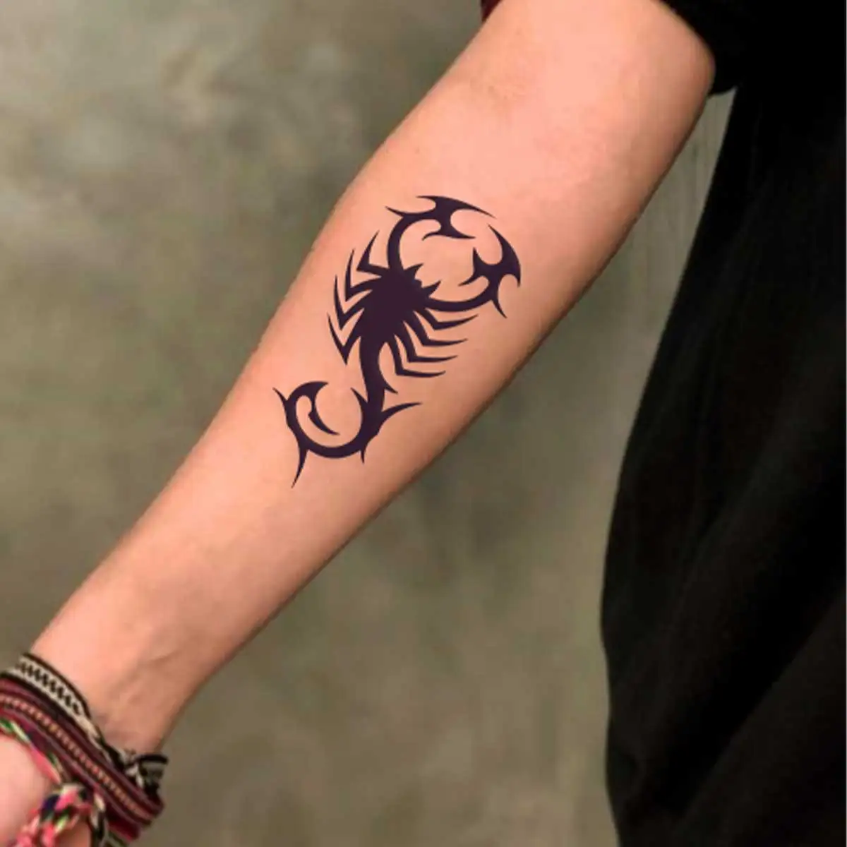 TATTOO 4pcs Black Scorpion Temporary Tattoos for Women Men Adult Finger Dragon Anchor Fake Tattoo Sticker Hand Art Tatoo Decal