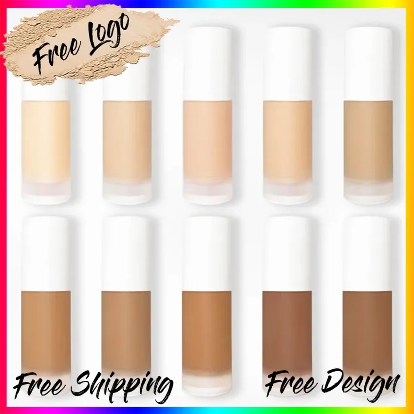 Custom 10colors High Coverage Liquid Foundation Effective Concealer Long Lasting Easy To Colored Face Brighten Makeup Bulk