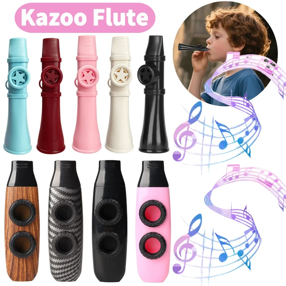 Portable Kazoo Flute Easy To Learn Musical Instruments with Lanyard Funny Musical Whistle for Kids and Adults