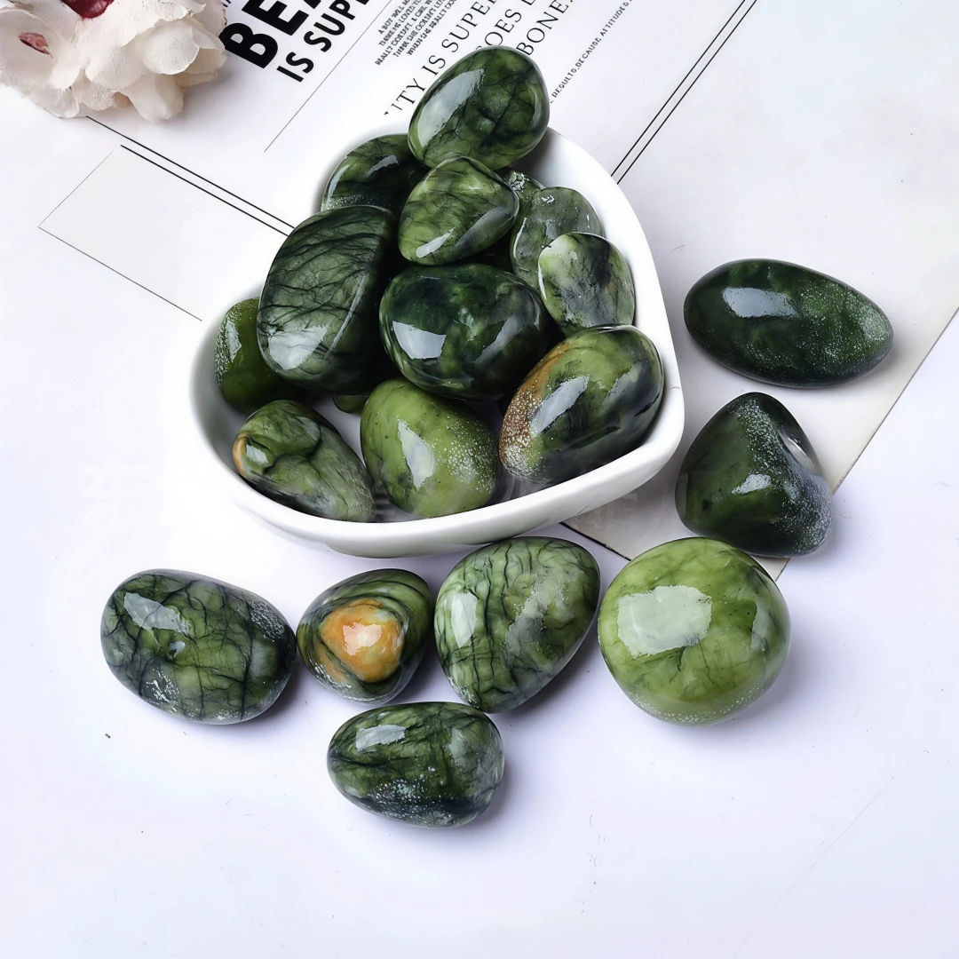 Pierres Roulées en Jade Naturel de Médecine Tibétaine, Pierre Brute à Forte Énergie Magnétique, Spécimen Minéral de Guérison, Décoration Reiki, Nouveauté