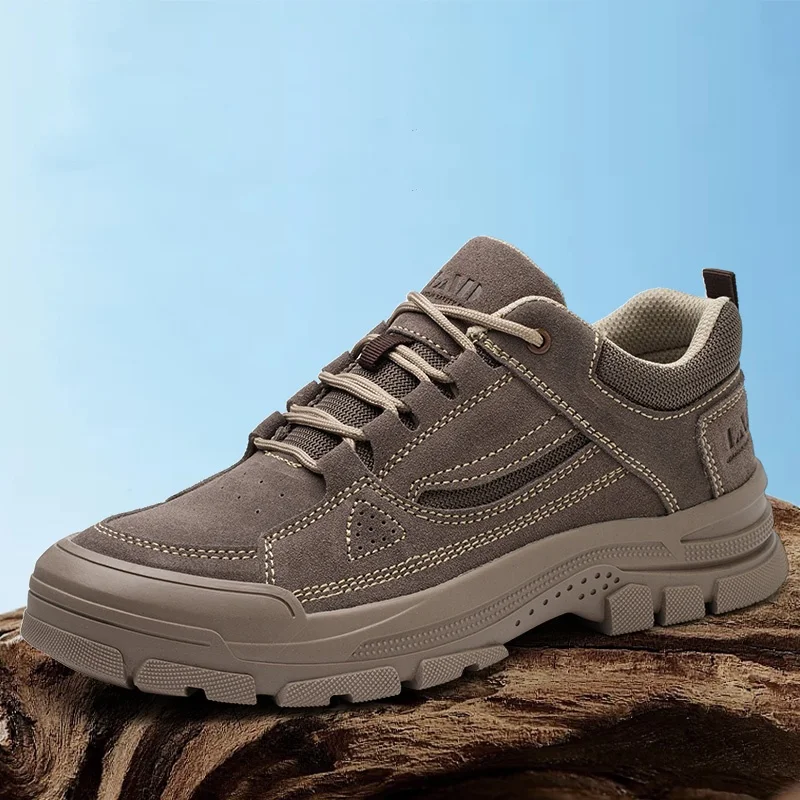 

Мужские повседневные стальные носки, рабочая обувь, рабочие ботинки для рабочих на открытом воздухе, защитные ботинки из коровьей замши, сварочные кроссовки, защитная обувь для мужчин