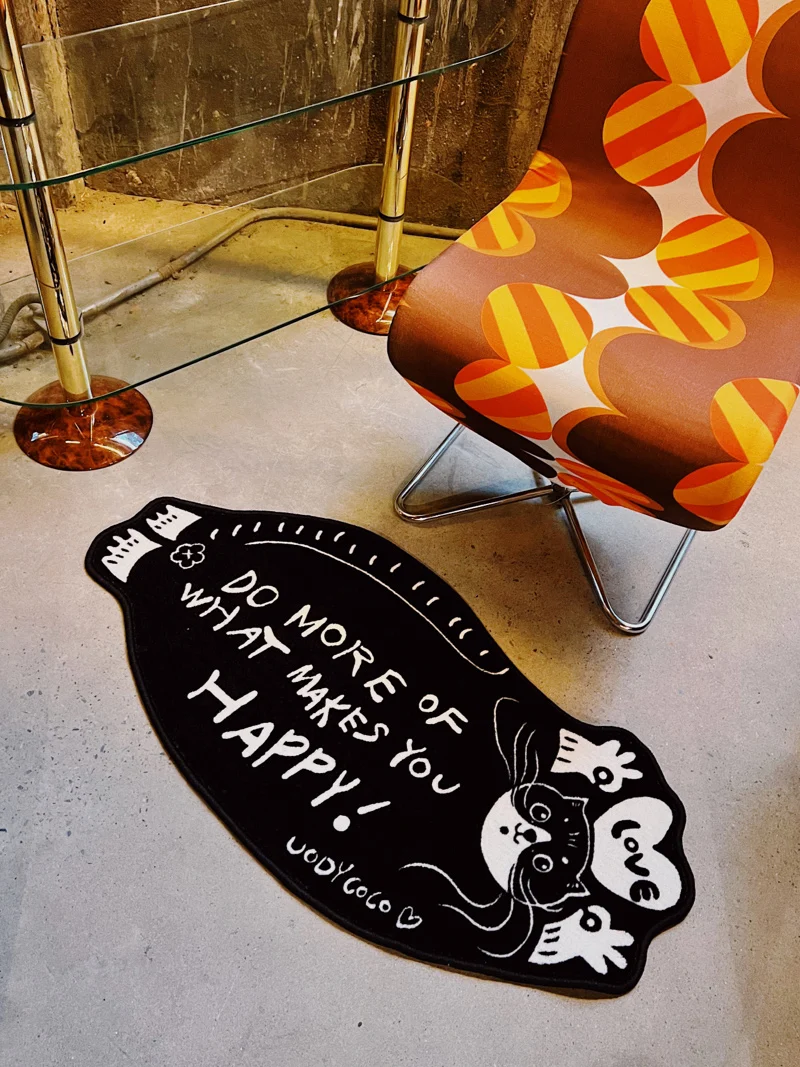 Original Uody Cute Cartoon  Carpet for Bedroom Wardrobe Children's Room Living Room Anti-Slip Nylon Handmade Woven Rug