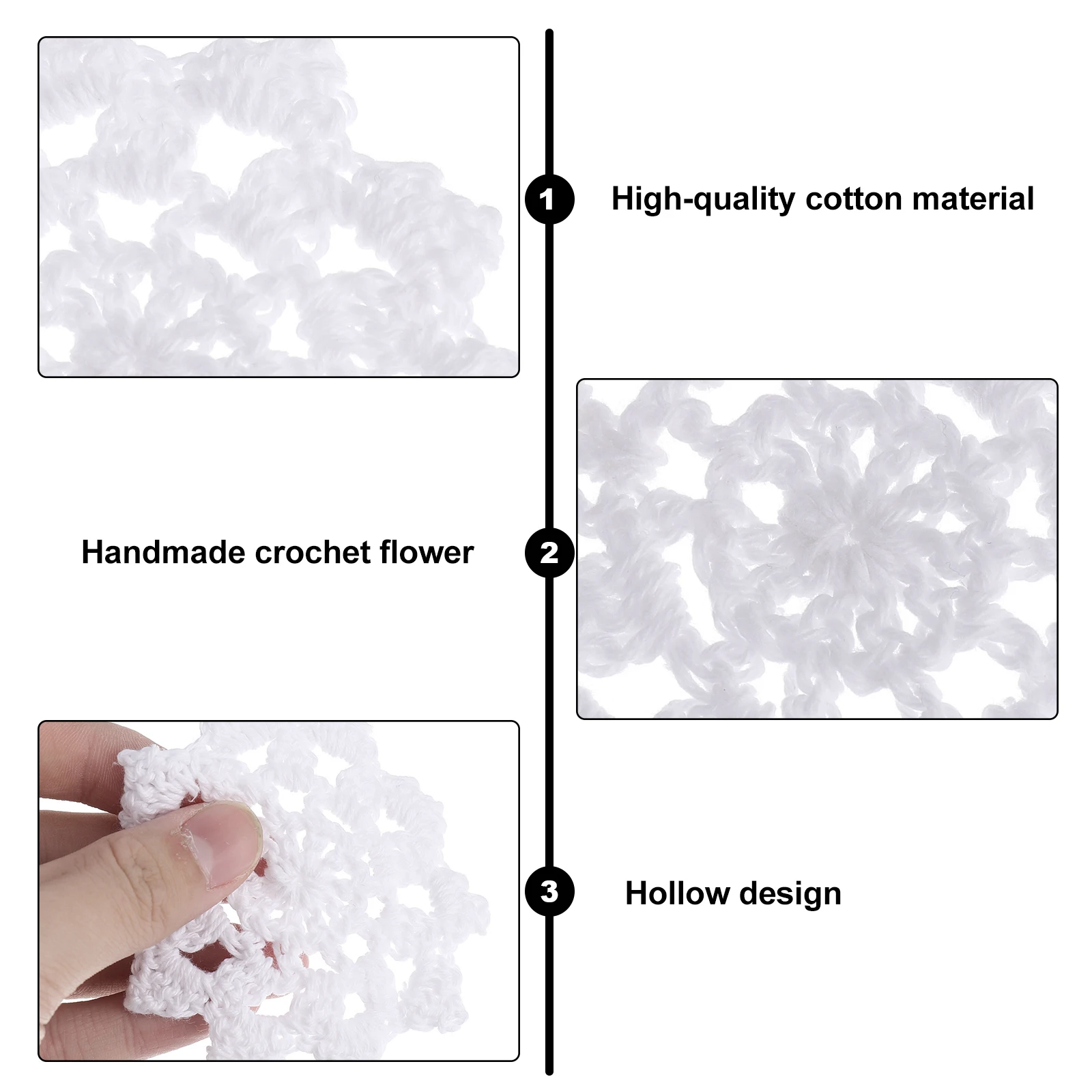 

20 Pcs The Flowers Crochet Auxiliary Materials Accessories for Girls Cotton Thread Fabric Crafts