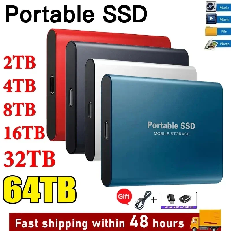 

Portable SSD 1TB External Mobile Solid State Drive High Speed 2TB 4TB 8TB 16TB Hard Drive Laptop Hard Drive