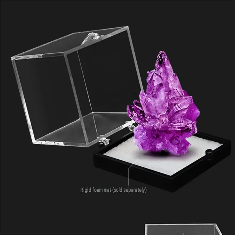 SHGO-Desktop Home Decor- Clear Lidded Display Cases(20PCS) For Minerals For Gemstones, Coins, Diamonds, Rocks Box