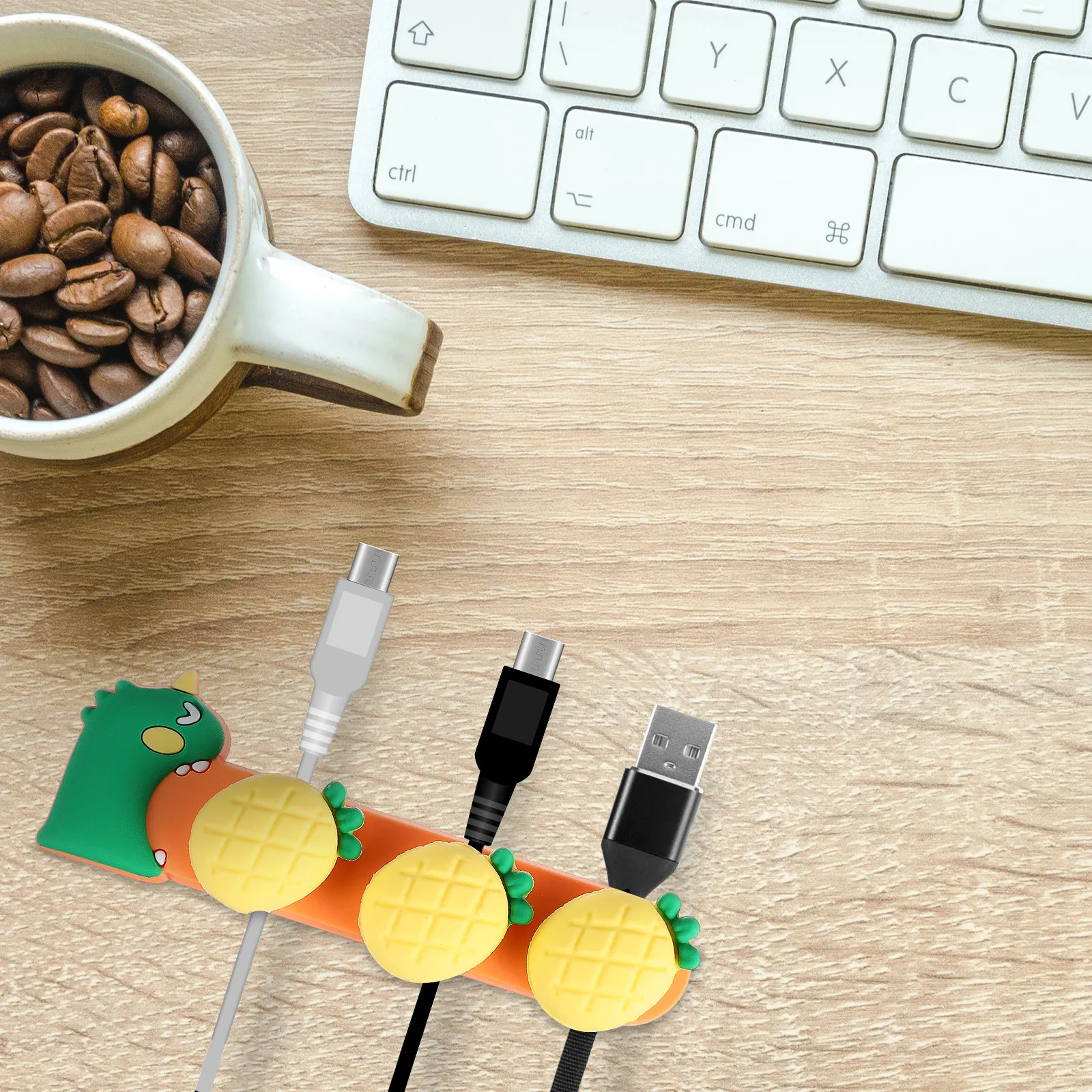 

Magnetic Cable Holder Cartoon Design Strong Adhesive Cable Organizer Desk Car USB Charging Cord Holder Cord Organizers