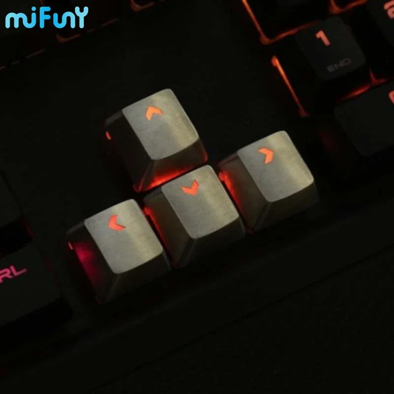 Stainless Steel All Metal Keycaps Gaming Personalized Keycap Set for MX Cross Switch Gaming Mechanical Keyboard Accessories Gift