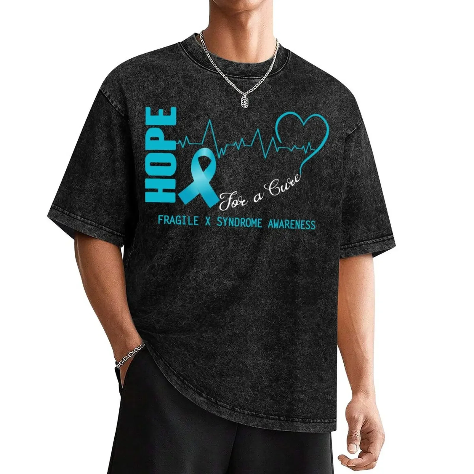 Hope For A Cure Fragile X Syndrome Awareness T-Shirt man clothes summer clothes customs cheap stuff T-shirts for men cotton