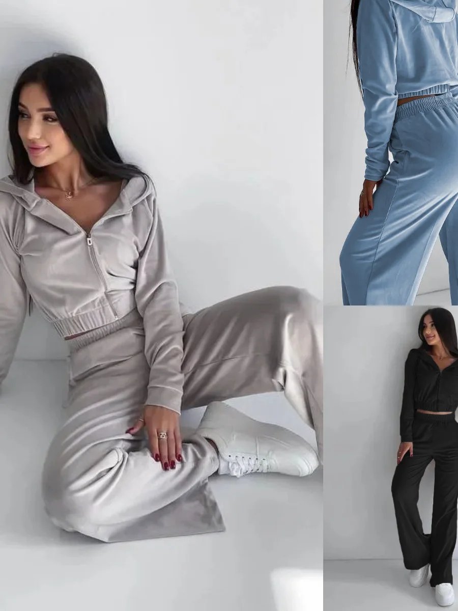 

New Women's Hooded Casual Sweatirt Set Two-Piece Set Comfortable Breathable Spring Faion Student School orm Work Outfit