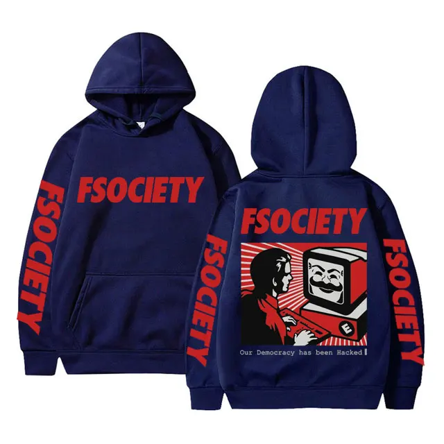 Funny Mr Robot Graphic Hoodie Men Women Vintage Fleece Cotton FSociety Hoodies F Society Hacker Geek Sweatshirt Male Streetwear