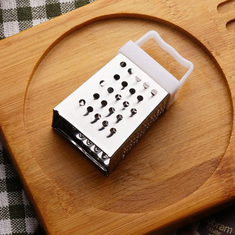 Mini grattugia a quattro lati in acciaio inossidabile Pialla per verdure multiuso Lame a 4 lati Contenitore per grattugia per scatola domestica