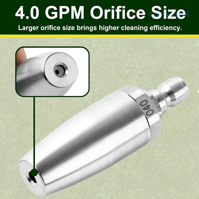 High Pressure Washer Spray Nozzle Stainless Steel Lotus 360 Degree Rotating Quick Connect for Tree Bark Removal and Rust