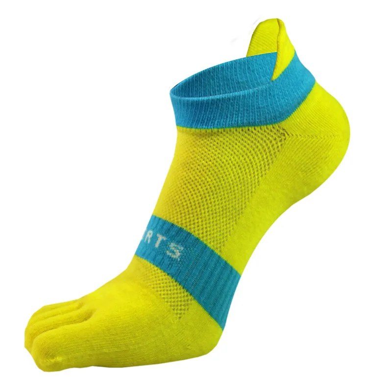 Calcetines de algodón con punta Baja para hombre, medias deportivas de 5 dedos, malla transpirable, lote de 6 pares
