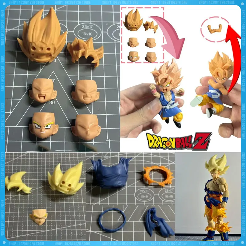 Air Dragon Ball S.H.Figuarts Goku 3.0 Awakening Legendary Super Saiyan Wind Hair Heads Damaged Battle Uniforms Accessories Model