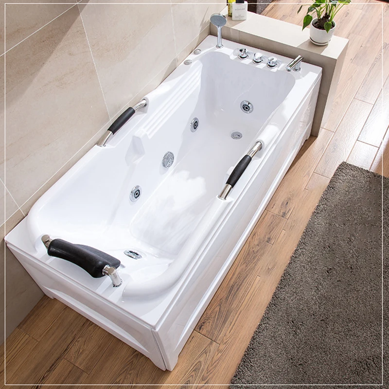 

Modern Bathroom Whirlpool Air Jet Bath Tub Free Standing Acrylic SPA With Shower Faucet Massage Bathtub