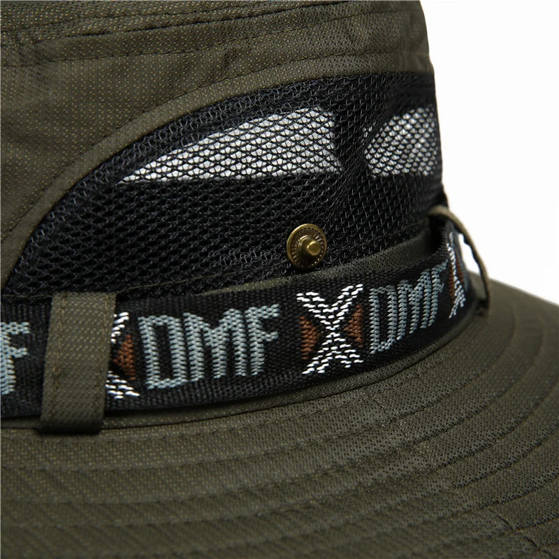 Summer Adjustable Outdoor Fishing Hat Sunscreen Protection Breathable Foldable Bucket Hats Men Women Hiking Camping Panama Cap 6