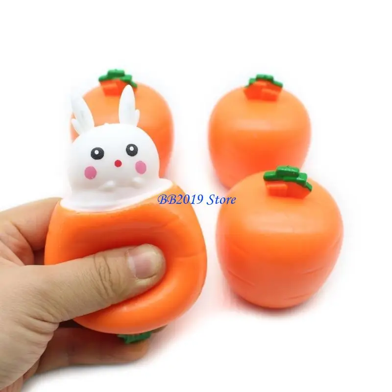 Q0KB Knijpbare TPR-speelgoed Cartoon Konijn Knijpbeker Speelgoed Grappig Cadeau Bureau Decor