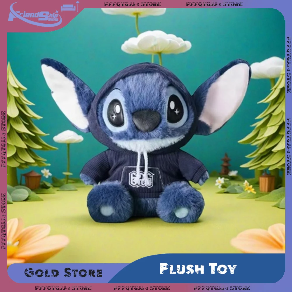 Stitch Plush Doll Cute Anime Soft Stuffed Toy with Overalls Birthday Gift for Boys Girls Cartoon Home Room Decoration Figure