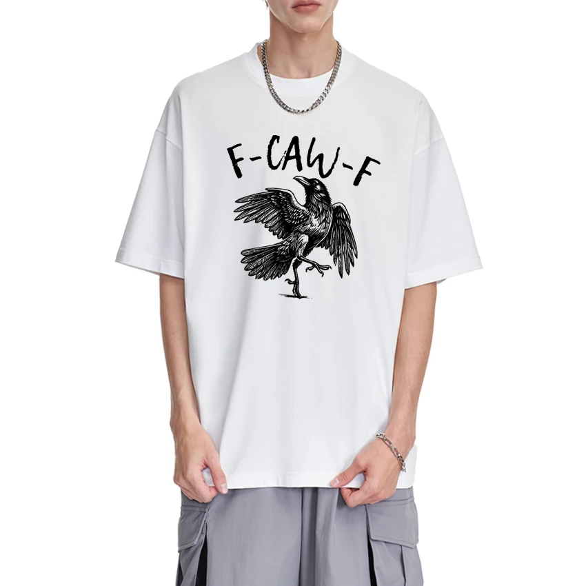 

High Quality Gothic Funny black Crow T Shirts 2025 Men Women vintage Y2k short sleeve T-shirt Unisex Oversized 100% Cotton Tops