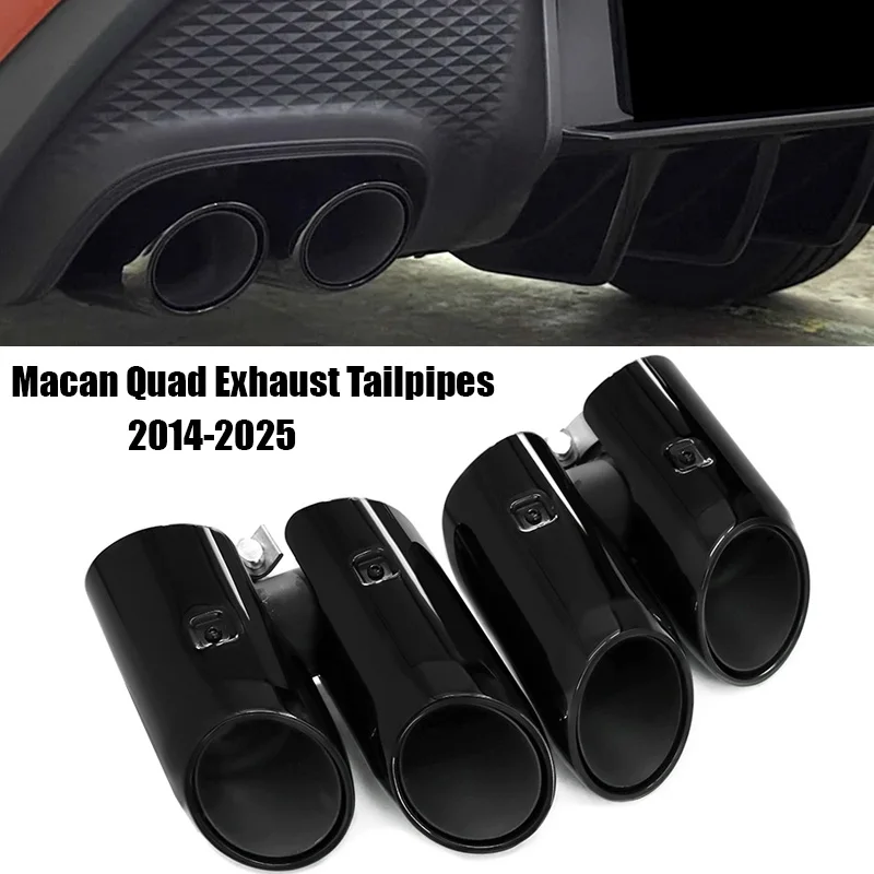 Für 2014–2025 Porsche Macan 2.0T Auspuff-Endrohrsystem Upgrade S Look Quad Schalldämpfer Endrohr Auspuffkrümmer
