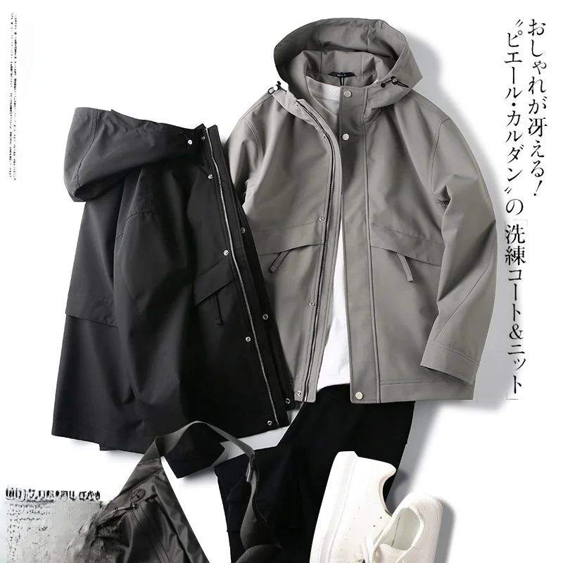 

Outdoor Men's Hooded Jaet Soft ell Windproof Waterproof Spring New Faion Urban Sle Breathable Long Sve Zipper Closure