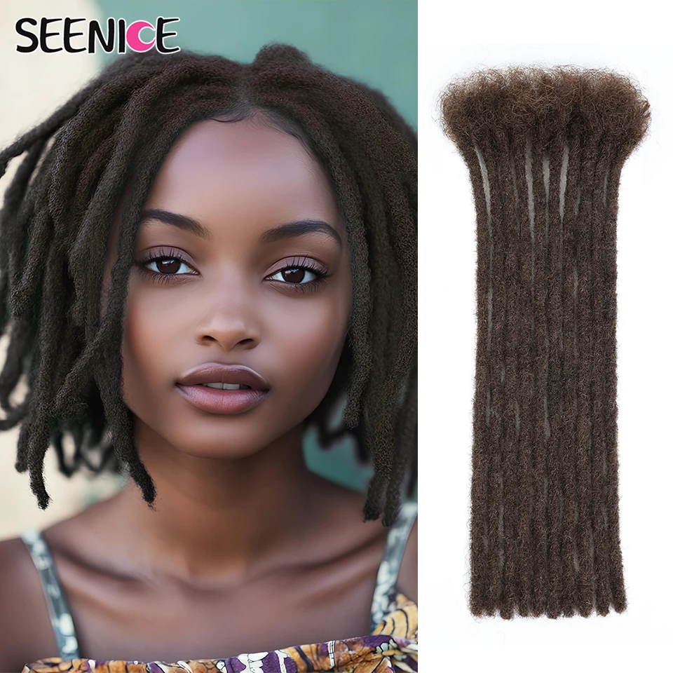 

Synthetic Dreadlocks Crochet Hair Extensions Short Straight Afro Handmade Crochet Braiding Hair For Women And Men Ombre Brown