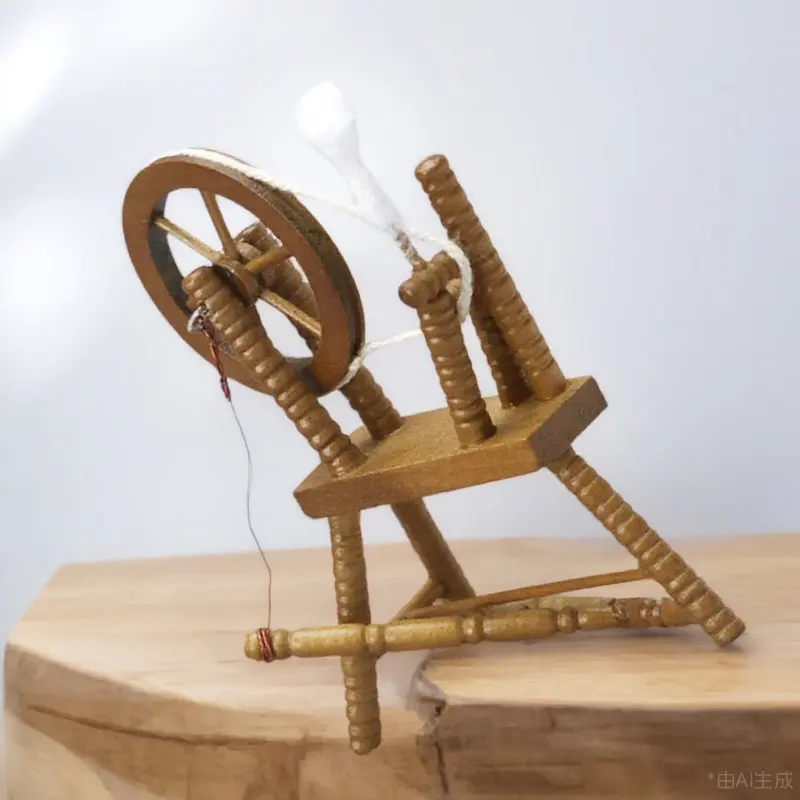 

1Pcs Miniature Hand Reeling Machine Wooden Mini Furniture Decoration for Mini House Small Room Accessories Dollhouse Ornament