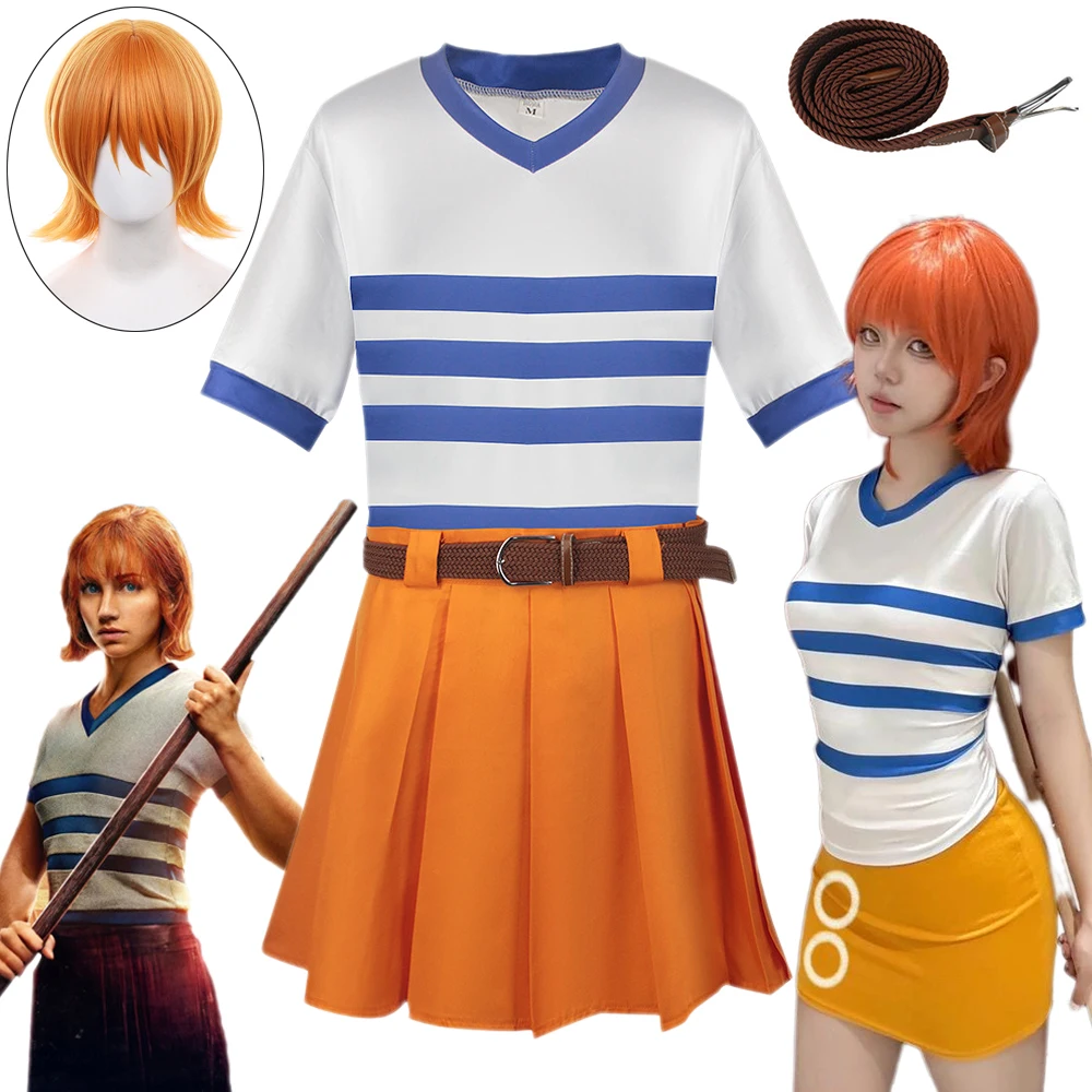 

Аниме Нами Косплей Костюм Пират COS японская униформа наряды для ролевых игр новинка женское платье Хэллоуин карнавальный костюм Нами