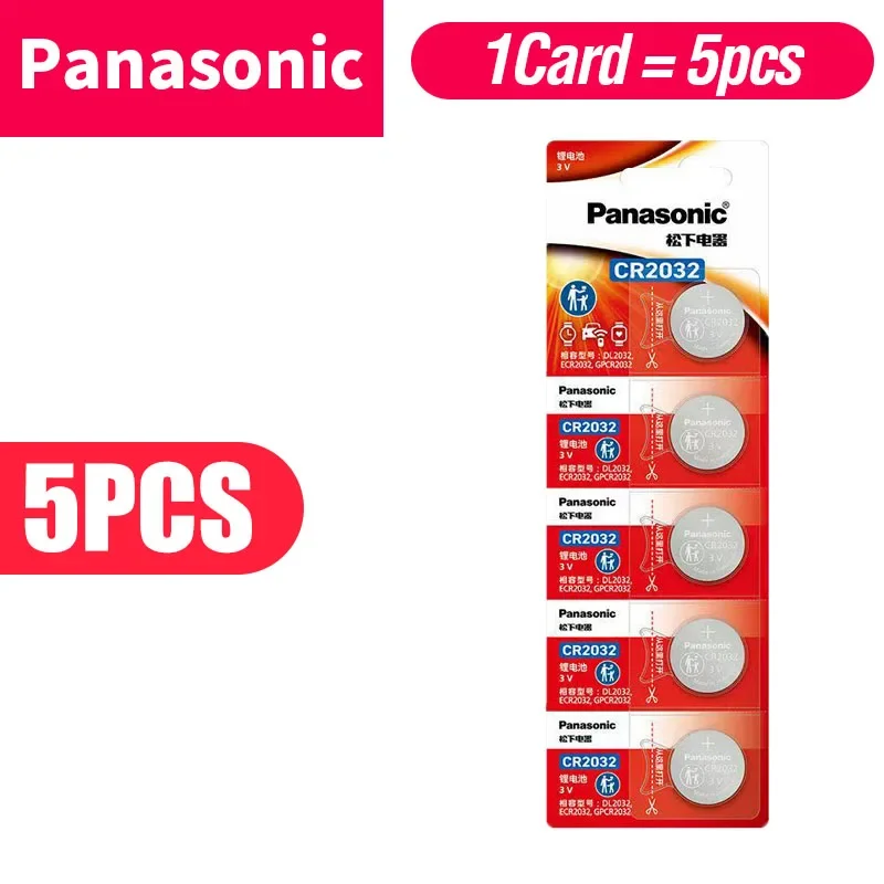 Panasonic CR2032 Battery 3V Lithium Coin Cell for Watche/Remote/Car Key/Toys/Calc/Scale,Original Authentic,High Capacity 2-60PCS