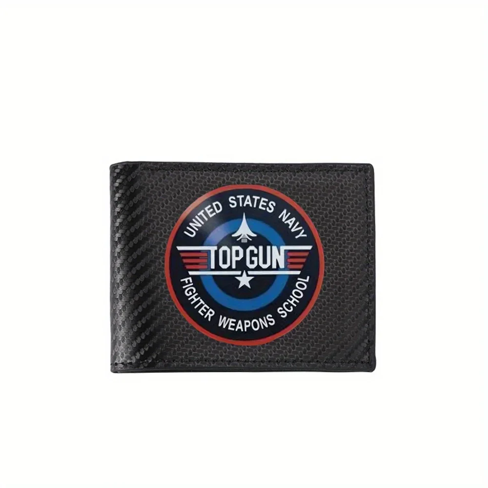 Navy Fighter School Topgun Emblem United Men's Wallets Simple Business Modern Stylish Printing Design Gifts For Father Boyfriend