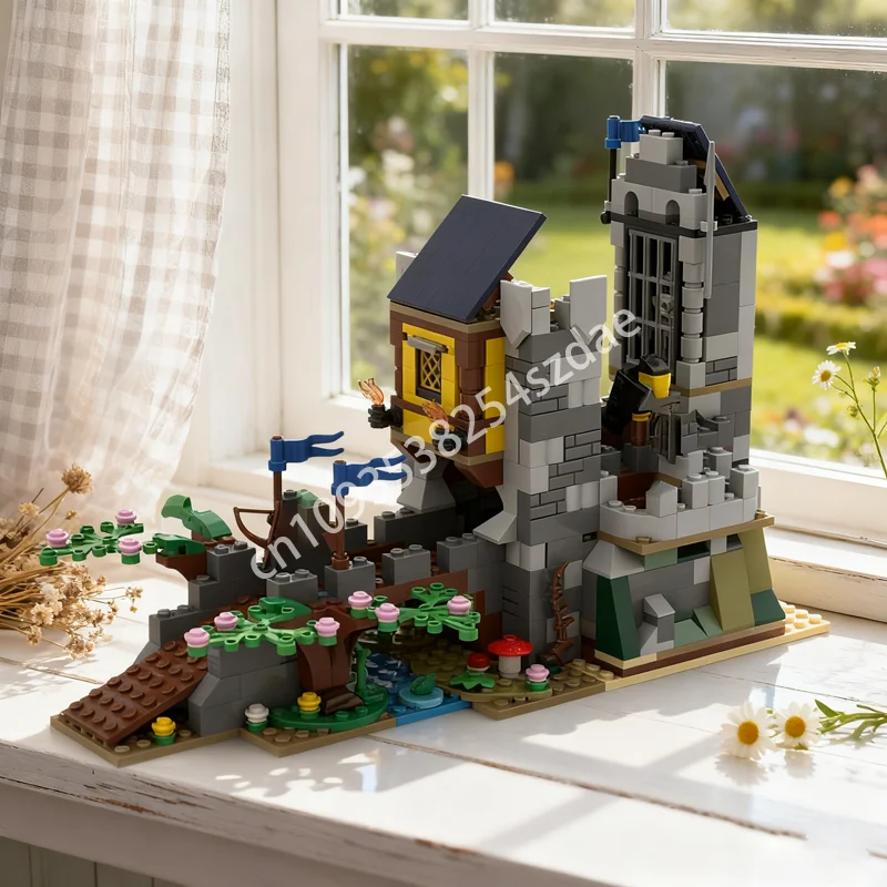 

521 шт. MOC, черный сокол, башня, замок, соконированная модель, строительные блоки, сборка, образовательная игрушка, кирпич, Рождественский подарок, детский день рождения