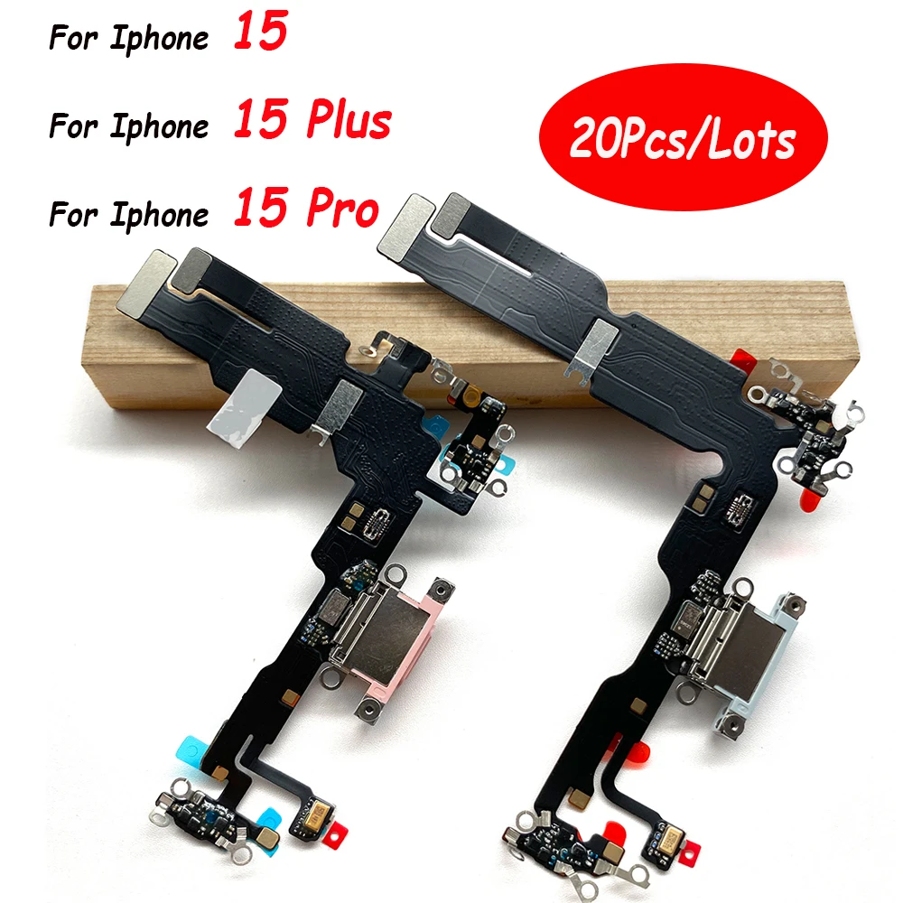 

20Pcs，Dock Connector Micro USB Charger Charging Port Flex Cable Microphone Board For Iphone 15 Pro Max / 15 Plus