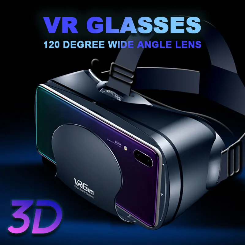 7 Inches Lenses Binoculars with Controllers 3D VR Virtual Reality Headset Smart Glasses Helmet for Smartphones Cell Phone Mobile
