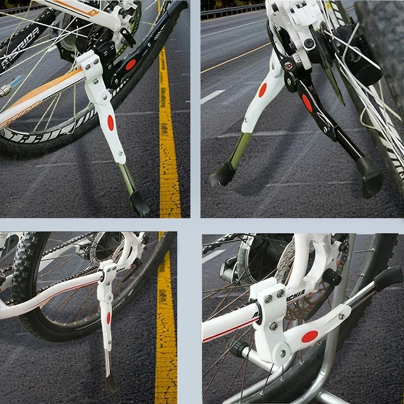 Heavy Duty Bike Kickstand Adjustable Length Aluminum Alloy Rear Bracket Support for MTB Road Bicycle Parking Rack Accessories