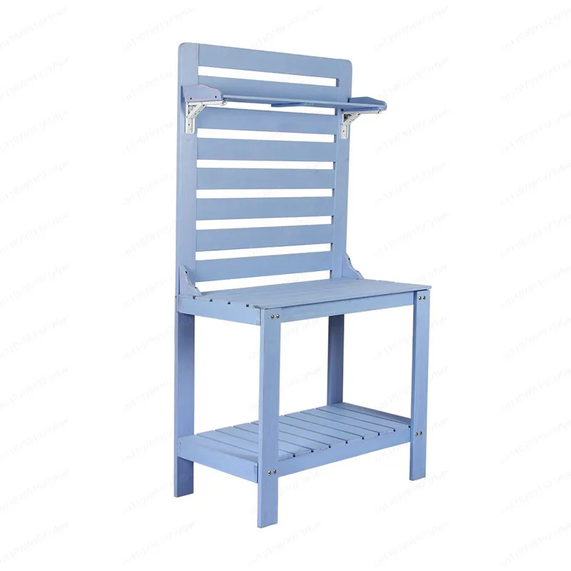Solid wood succulent floral tools storage flower stand shelf balcony garden table console