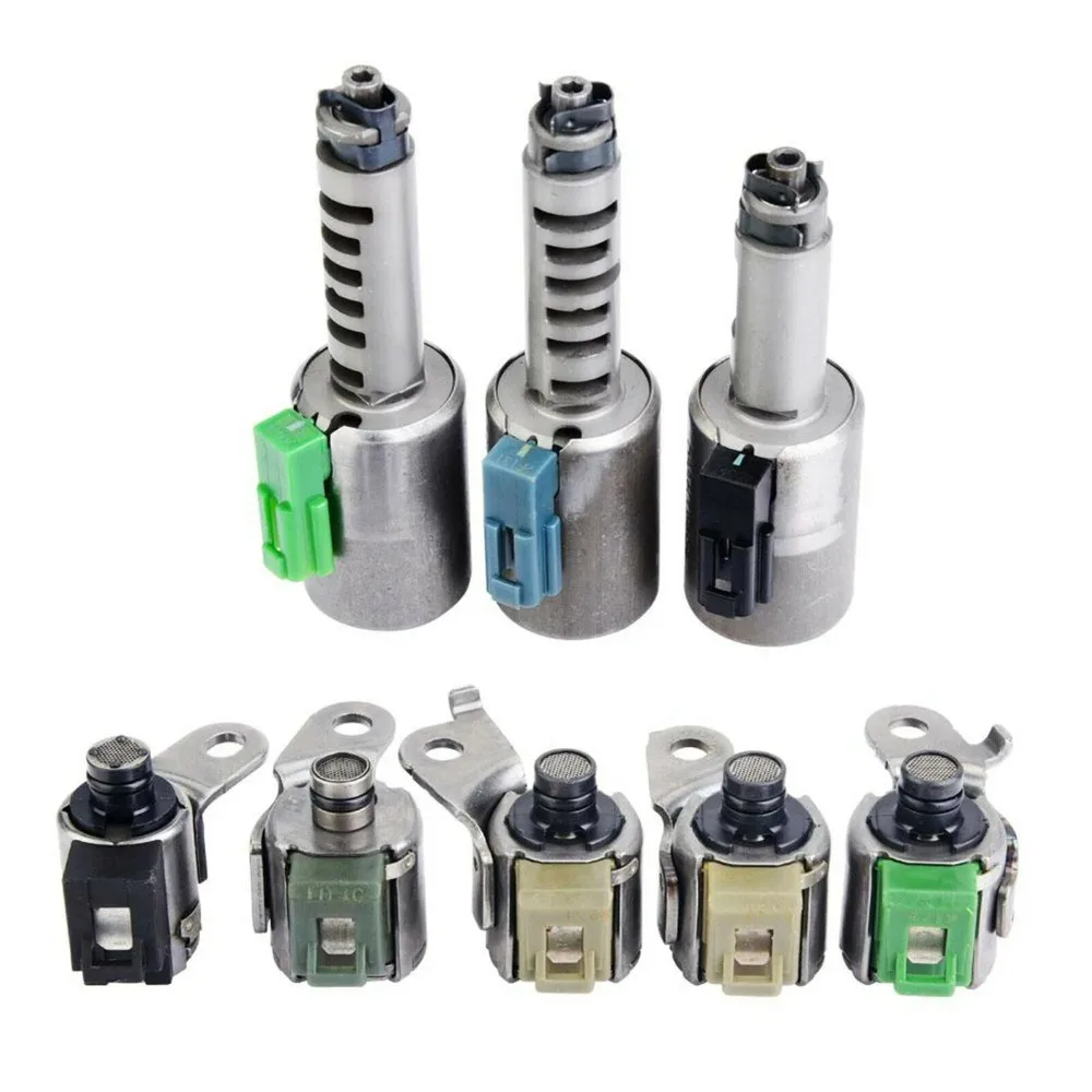 8pcs Transmission Solenoids Set for Volvo XC90 S60 S80 V50 AW55-50SN AW55-51SN AF33-5 AW235 RE5F22A