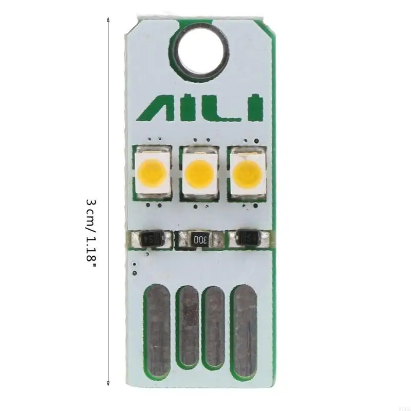 62ka Mini Pocket Card Чип светодиодный USB Power Power Caychain Night Light Led Lablb