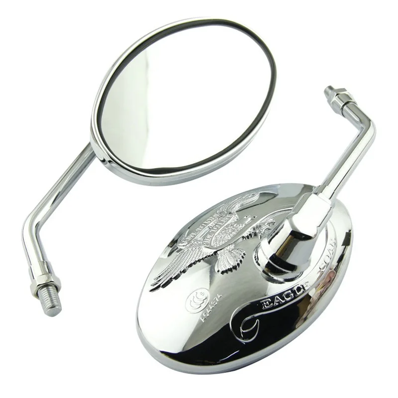 Universal Motorcycle Mirror Chrome Oval Motorcycle Rear View Side Mirrors FOR yamaha vtx 1300 1800 xt 600 virago 125 535 1100