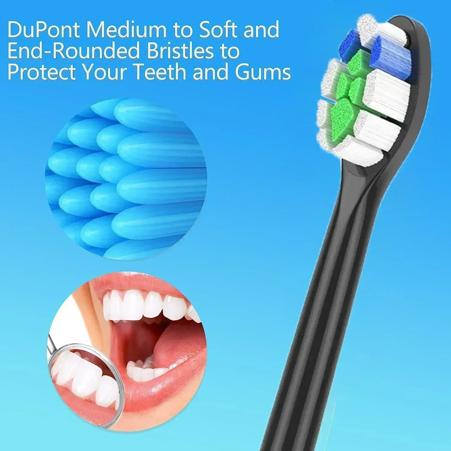 필립스 소닉케어 다이아몬드클린 HX9, HX3, HX6 시리즈와 호환되는 교체 브러시 헤드, 전동 칫솔 헤드, HX6064, 8 개