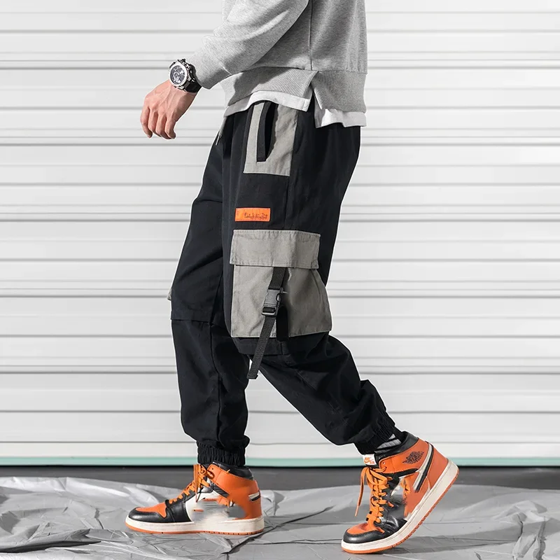 

Patchwork Big Pocket Cargo PantsStreetwear Harem Pants Men 2023 Overalls Mens Baggy Harajuku Hip Hop Trousers Casual Track Pant